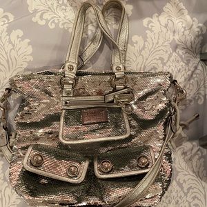 Coach disco poppy bag silver